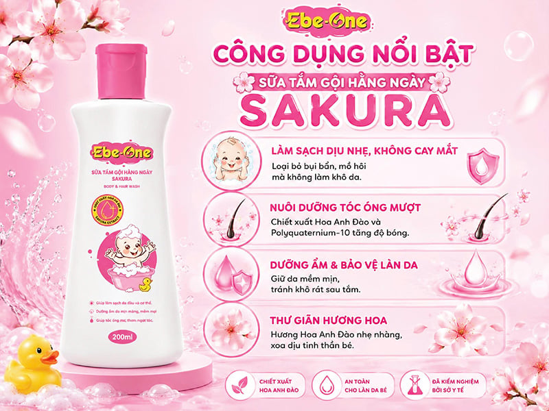 Công Dụng Nổi Bật Sữa Tắm Gội Hằng Ngày Sakura Cho Bé Công Dụng Nổi Bật Sữa Tắm Gội Hằng Ngày Sakura Cho Bé