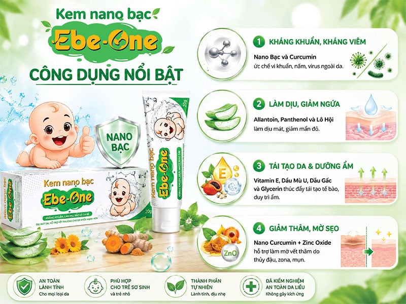 Công Dụng Nổi Bật Kem Nano Bạc Hỗ Trợ Tái Tạo Da EbeOne Công Dụng Nổi Bật Kem Nano Bạc Hỗ Trợ Tái Tạo Da EbeOne