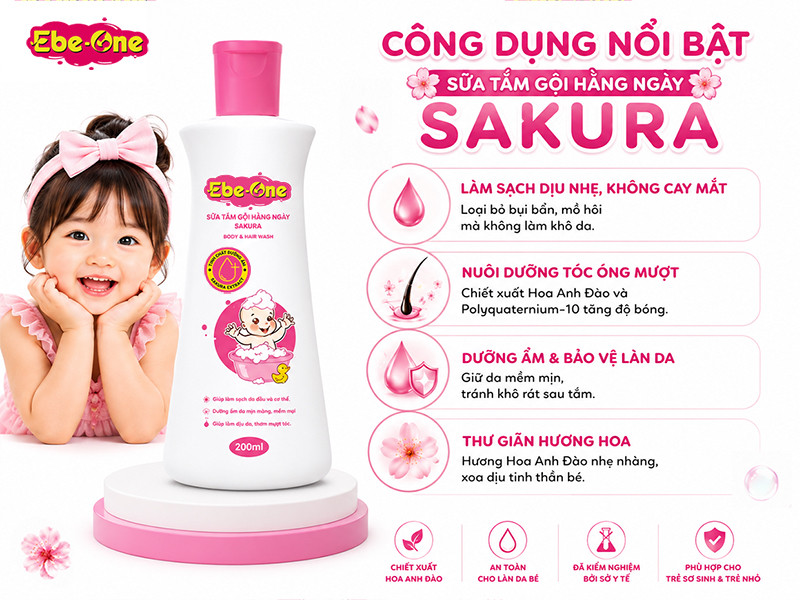 Công Dụng Nổi Bật Sữa Tắm Gội Hằng Ngày Sakura Cho Bé Công Dụng Nổi Bật Sữa Tắm Gội Hằng Ngày Sakura Cho Bé