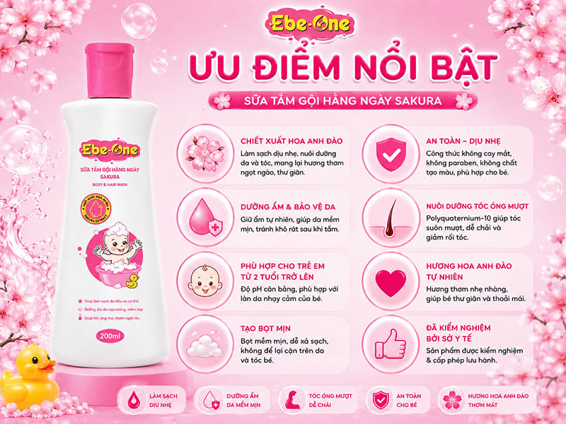 Ưu Điểm Sản Phẩm Sữa Tắm Gội Hằng Ngày Cho Bé Ưu Điểm Sản Phẩm Sữa Tắm Gội Hằng Ngày Cho Bé