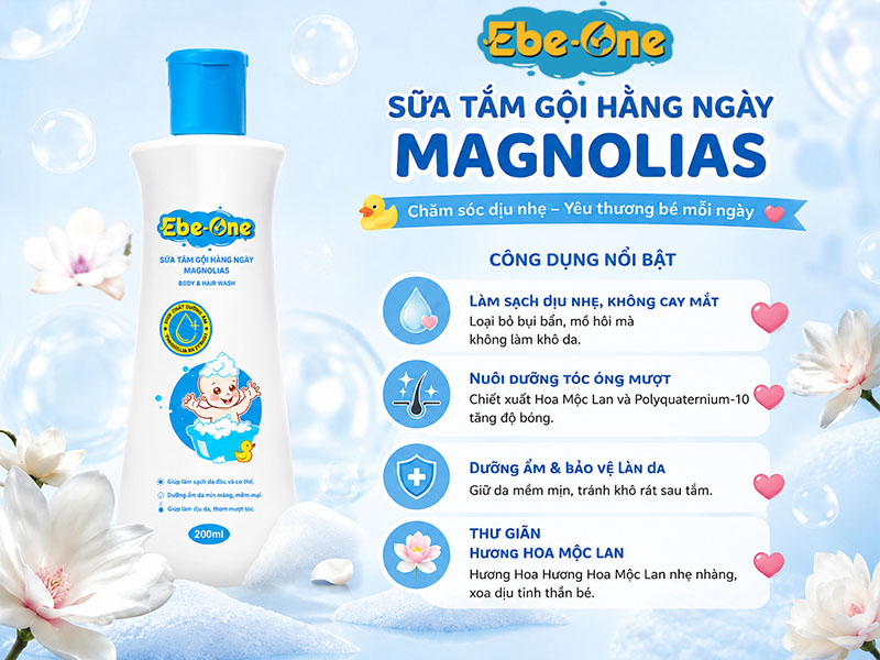 Công Dụng Nổi Bật Sữa Tắm Gội Hằng Ngày Magnolias Cho Bé Công Dụng Nổi Bật Sữa Tắm Gội Hằng Ngày Magnolias Cho Bé