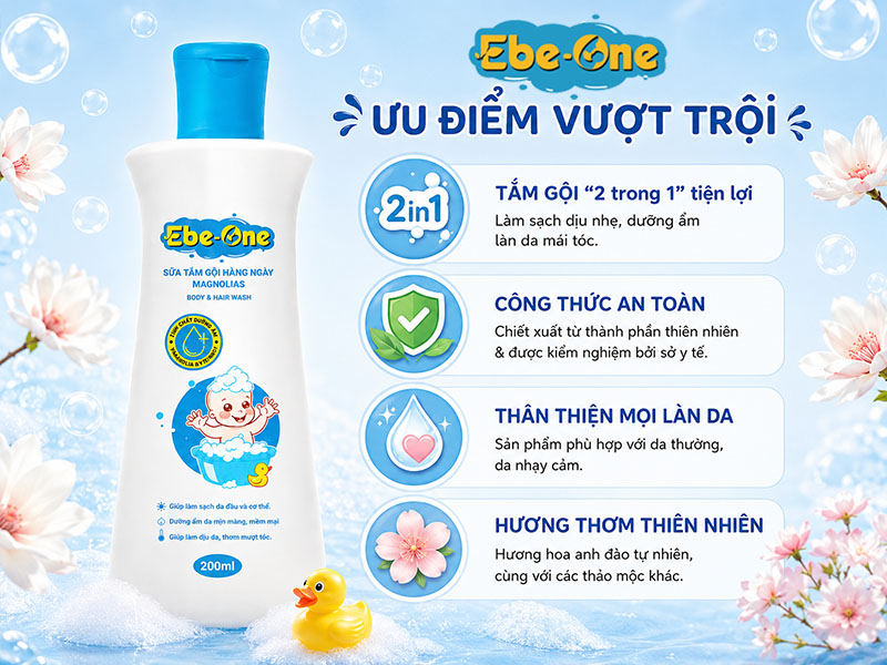 Ưu Điểm Vượt Trội Sữa Tắm Gội Hằng Ngày Cho Bé Ưu Điểm Vượt Trội Sữa Tắm Gội Hằng Ngày Cho Bé