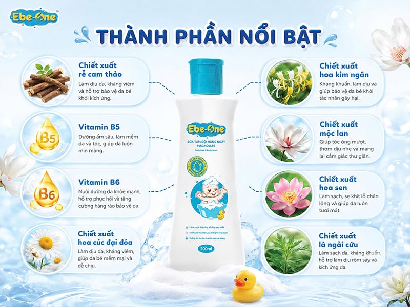 Thành Phần Nổi Bật Sữa Tắm Gội Hằng Ngày Mognolias Thành Phần Nổi Bật Sữa Tắm Gội Hằng Ngày Mognolias