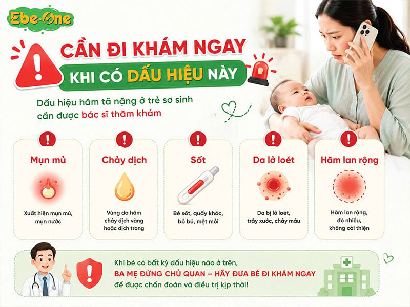 Dấu hiệu hăm tã ở trẻ sơ sinh Kem Nano Bạc Ebe-One kháng khuẩn, tái tạo da, mờ thâm sẹo