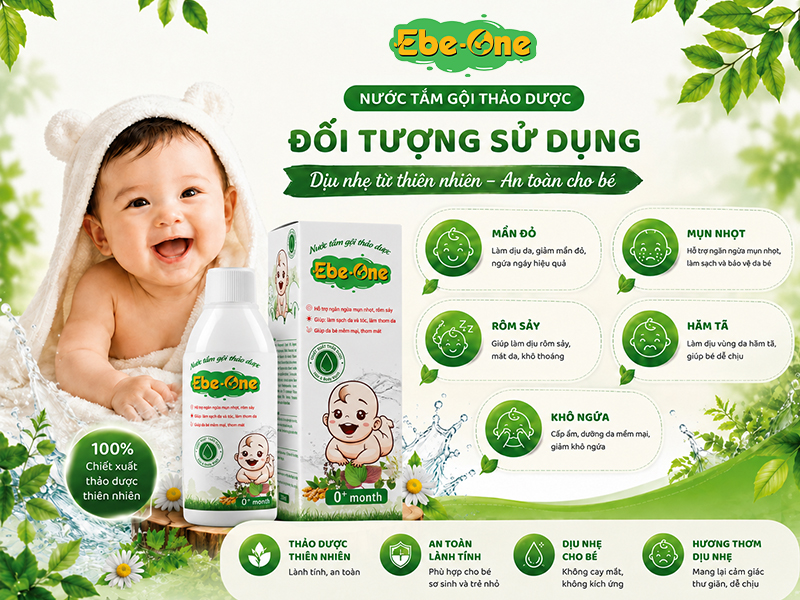 Đối Tượng Sử Dụng Nước Tắm Gội Thảo Dược Cho Bé EBE ONE Đối Tượng Sử Dụng Nước Tắm Gội Thảo Dược Cho Bé EBE ONE