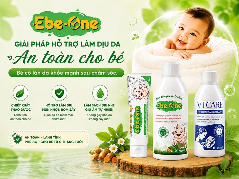 EbeOne Giải pháp hỗ trợ làm dịu da an toàn cho bé EbeOne Giải pháp hỗ trợ làm dịu da an toàn cho bé
