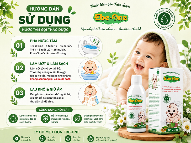 Hướng Dẫn Sử Dụng Nước Tắm Gội Thảo Dược Cho Bé Hướng Dẫn Sử Dụng Nước Tắm Gội Thảo Dược Cho Bé