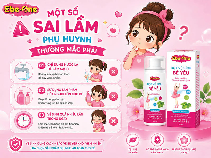 Một Số Sai Lầm Phụ Huynh Thường Mắc Phải Khi Chăm Sóc Vùng Kín Cho bé Một Số Sai Lầm Phụ Huynh Thường Mắc Phải Khi Chăm Sóc Vùng Kín Cho bé