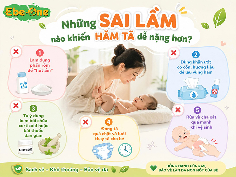 Những Sai Lầm Nào Khiến Hăm Tã Dễ Nặng Hơn Những Sai Lầm Nào Khiến Hăm Tã Dễ Nặng Hơn