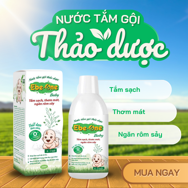 Nước Tắm Gội Thảo Dược Ebe-One - Tắm sạch, thơm mát, ngăn rôm sảy Nước Tắm Gội Thảo Dược Ebe-One - Tắm sạch, thơm mát, ngăn rôm sảy