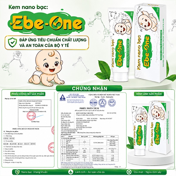 Kem Nano Bạc Ebe-One kháng khuẩn, tái tạo da, mờ thâm sẹo