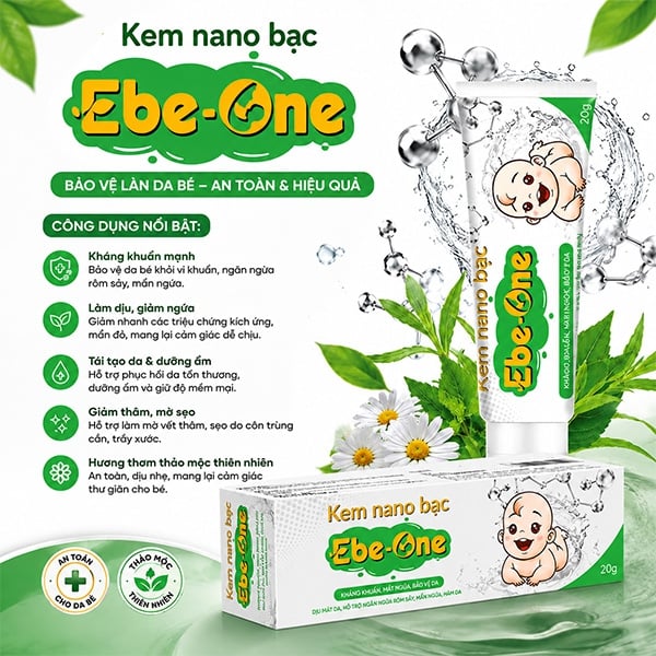 Kem Nano Bạc Ebe-One kháng khuẩn, tái tạo da, mờ thâm sẹo