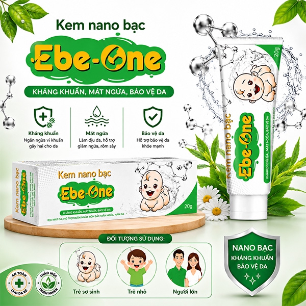 Kem Nano Bạc Ebe-One kháng khuẩn, tái tạo da, mờ thâm sẹo