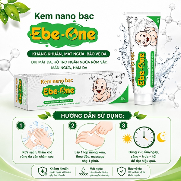 Kem Nano Bạc Ebe-One kháng khuẩn, tái tạo da, mờ thâm sẹo