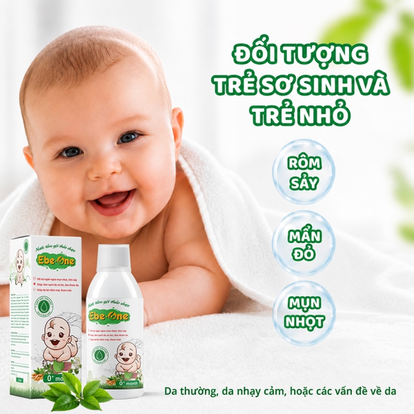 Nước Tắm Gội Thảo Dược Ebe-One tắm sạch, thơm mát, ngăn rôm sảy