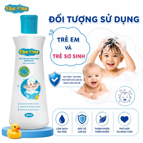 Sữa Tắm Gội Hàng Ngày Magnolias Ebe-One – Dịu nhẹ làn da, thơm mượt mái tóc
