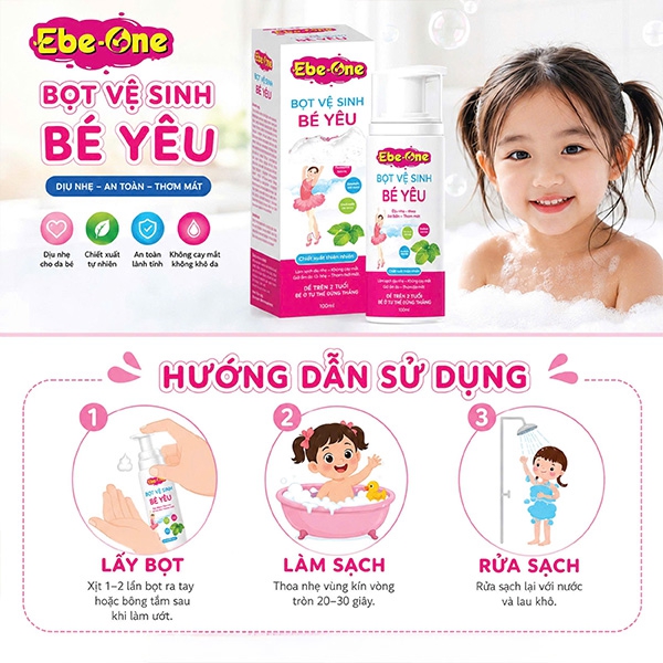 Bọt Vệ Sinh Bé Yêu Ebe-One - Dịu Nhẹ Tự Nhiên, An Toàn Tuyệt Đối