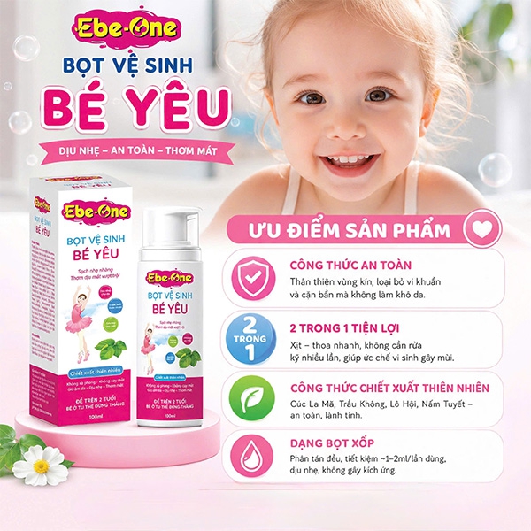Bọt Vệ Sinh Bé Yêu Ebe-One - Dịu Nhẹ Tự Nhiên, An Toàn Tuyệt Đối