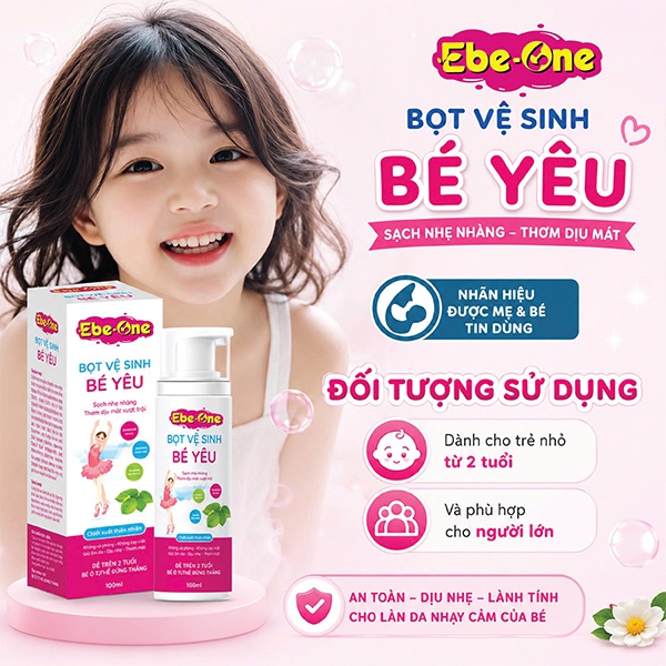 Bọt Vệ Sinh Bé Yêu Ebe-One - Dịu Nhẹ Tự Nhiên, An Toàn Tuyệt Đối