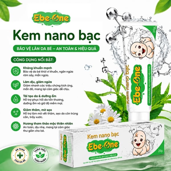 Kem Nano Bạc Ebe-One kháng khuẩn, tái tạo da, mờ thâm sẹo