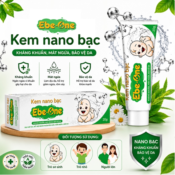 Kem Nano Bạc Ebe-One kháng khuẩn, tái tạo da, mờ thâm sẹo