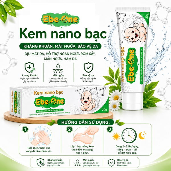 Kem Nano Bạc Ebe-One kháng khuẩn, tái tạo da, mờ thâm sẹo