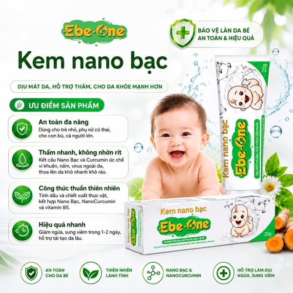 Kem Nano Bạc Ebe-One kháng khuẩn, tái tạo da, mờ thâm sẹo