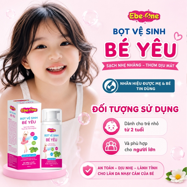 Bọt Vệ Sinh Bé Yêu Ebe-One - Dịu Nhẹ Tự Nhiên, An Toàn Tuyệt Đối