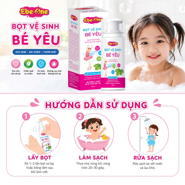Bọt Vệ Sinh Bé Yêu Ebe-One - Dịu Nhẹ Tự Nhiên, An Toàn Tuyệt Đối