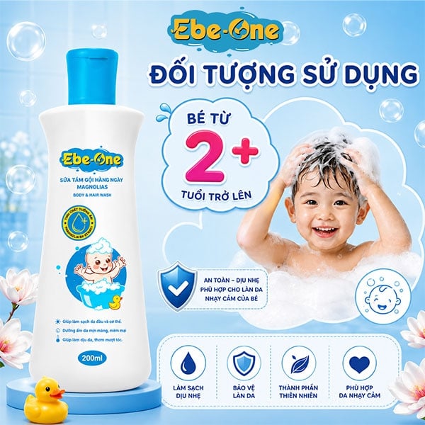 Sữa Tắm Gội Hàng Ngày Magnolias Ebe-One – Dịu nhẹ làn da, thơm mượt mái tóc