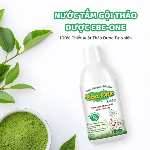 Nước Tắm Gội Thảo Dược Ebe-One tắm sạch, thơm mát, ngăn rôm sảy