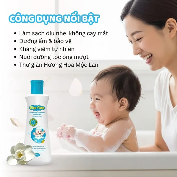 Sữa Tắm Gội Hàng Ngày Magnolias Ebe-One – Dịu nhẹ làn da, thơm mượt mái tóc