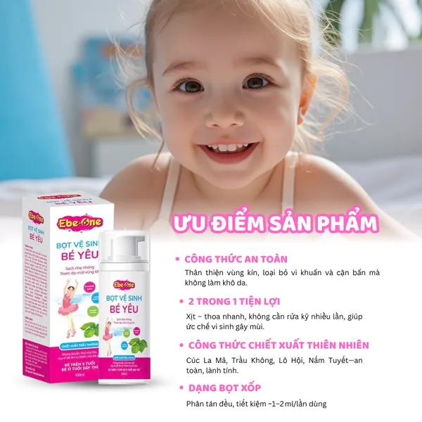 Bọt Vệ Sinh Bé Yêu Ebe-One - Dịu Nhẹ Tự Nhiên, An Toàn Tuyệt Đối