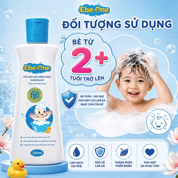 Sữa Tắm Gội Hàng Ngày Magnolias Ebe-One – Dịu nhẹ làn da, thơm mượt mái tóc