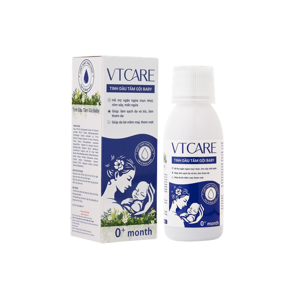Tinh dầu tắm gội Baby VTCARE - Sạch mát ngăn ngừa rôm sảy, mụn nhọt, mẩn ngứa