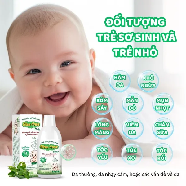 Nước Tắm Gội Thảo Dược Ebe-One tắm sạch, thơm mát, ngăn rôm sảy