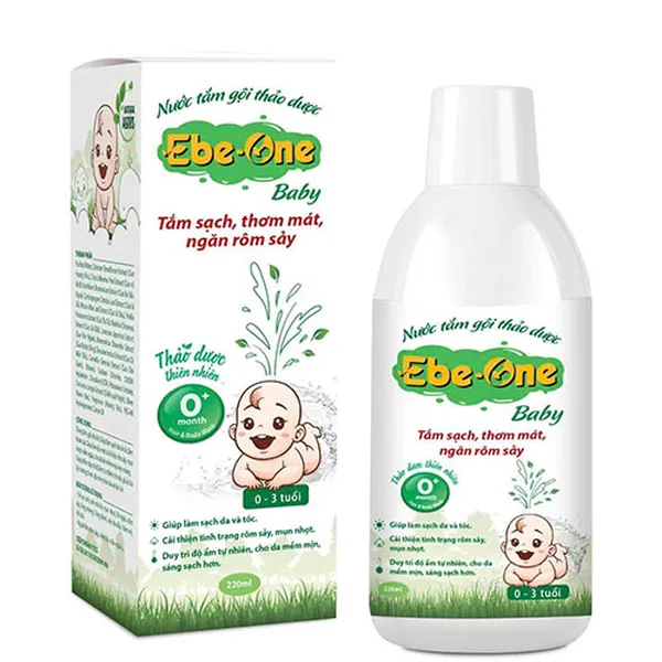 Nước Tắm Gội Thảo Dược Ebe-One tắm sạch, thơm mát, ngăn rôm sảy