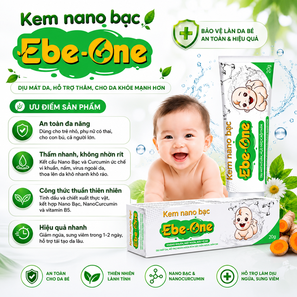 Kem Nano Bạc Ebe-One kháng khuẩn, tái tạo da, mờ thâm sẹo