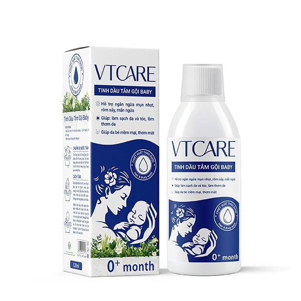 Tinh dầu tắm gội Baby VTCARE - Sạch mát ngăn ngừa rôm sảy, mụn nhọt, mẩn ngứa