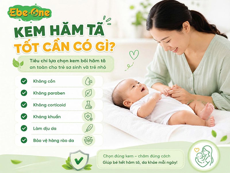 Tiêu chí chọn kem hăm tã cho bé Tiêu Chí Lựa Chọn Kem Bôi Hăm Tã An Toàn Cho Trẻ Sơ Sinh Và Trẻ Nhỏ