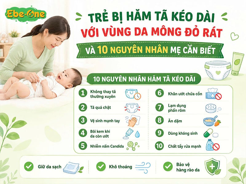 Trẻ Bị Hăm Tã Kéo Dài Với Vùng Da Mông Đỏ Rát Và 10 Nguyên Nhân Mẹ Cần Biết Trẻ Bị Hăm Tã Kéo Dài 10 Nguyên Nhân Mẹ Cần Biết
