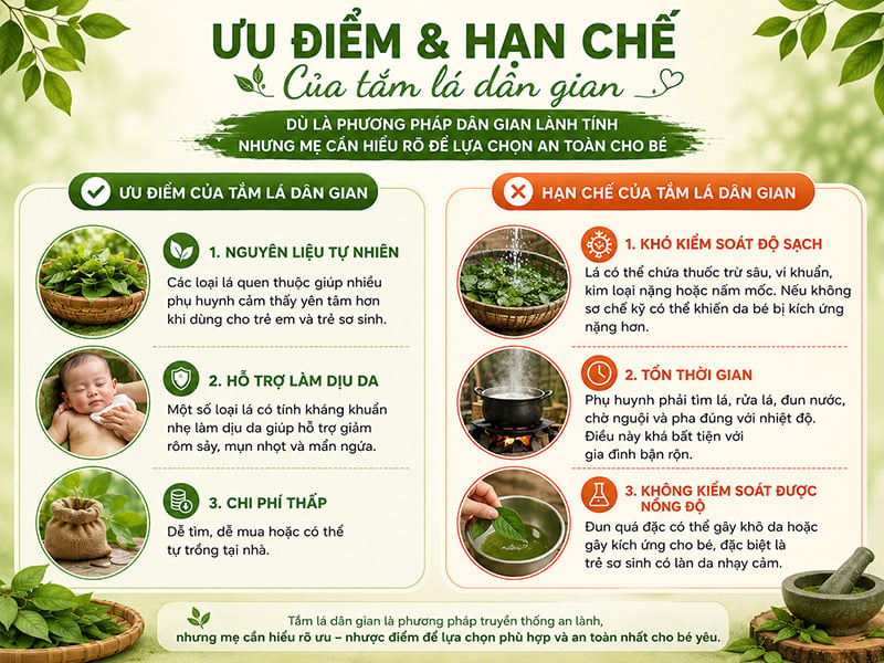 Ưu Điểm & Hạn Chế Của Tắm Lá Dân Gian Ưu Điểm & Hạn Chế Của Tắm Lá Dân Gian