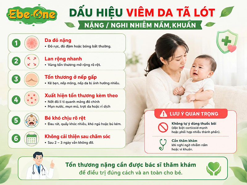 Viêm Da Tã Lót Nặng & Nghi Nhiễm Nấm, Khuẩn Viêm Da Tã Lót Nặng & Nghi Nhiễm Nấm, Khuẩn
