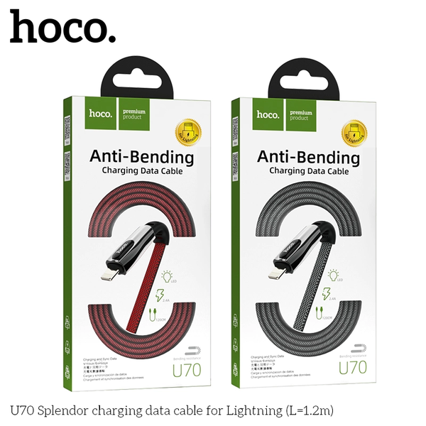 Dây sạc hoco u70 chính hãng bọc dù chống gập gãy hỗ trợ truyền dữ liệu _spHocoU70