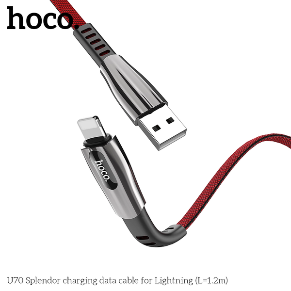 Dây sạc hoco u70 chính hãng bọc dù chống gập gãy hỗ trợ truyền dữ liệu _spHocoU70