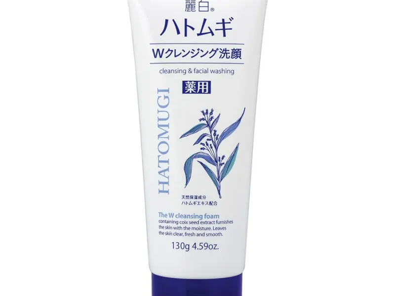 Sữa rửa mặt thảo dược chiết xuất ý dĩ Hatomugi The W Cleansing Foam 130g
