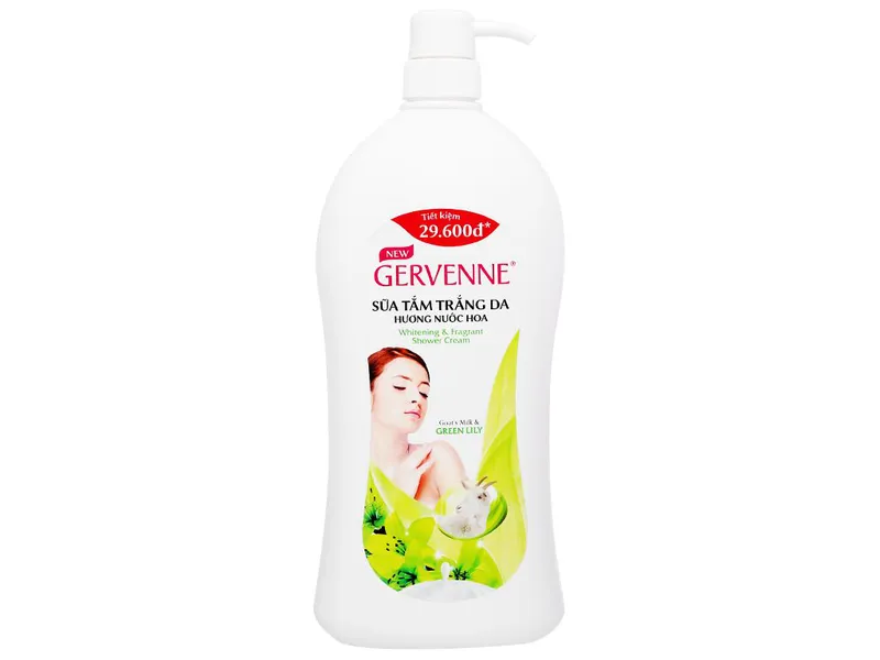 Sữa Tắm Trắng Da Tinh Chất Sữa Dê & Hương Hoa Gervenne Green Lily chai 1