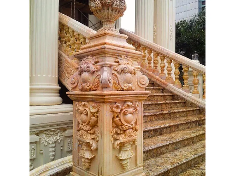 Trụ lan can đá Marble vàng Ai cập