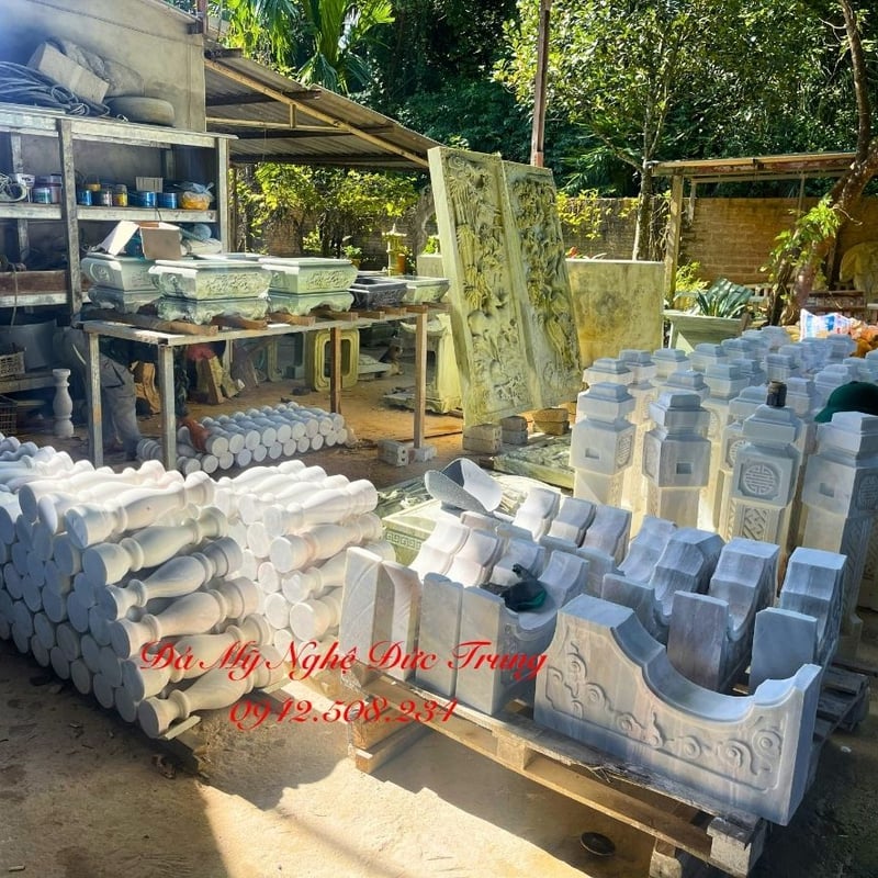 Lan Can Đá Trắng Sứ Lầu Trà Hiện Đại – Tinh Hoa Không Gian Tĩnh Tại