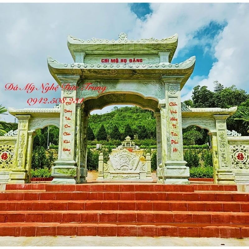 Cổng Tam Quan Truyền Thống Đá Ngọc Serpentine